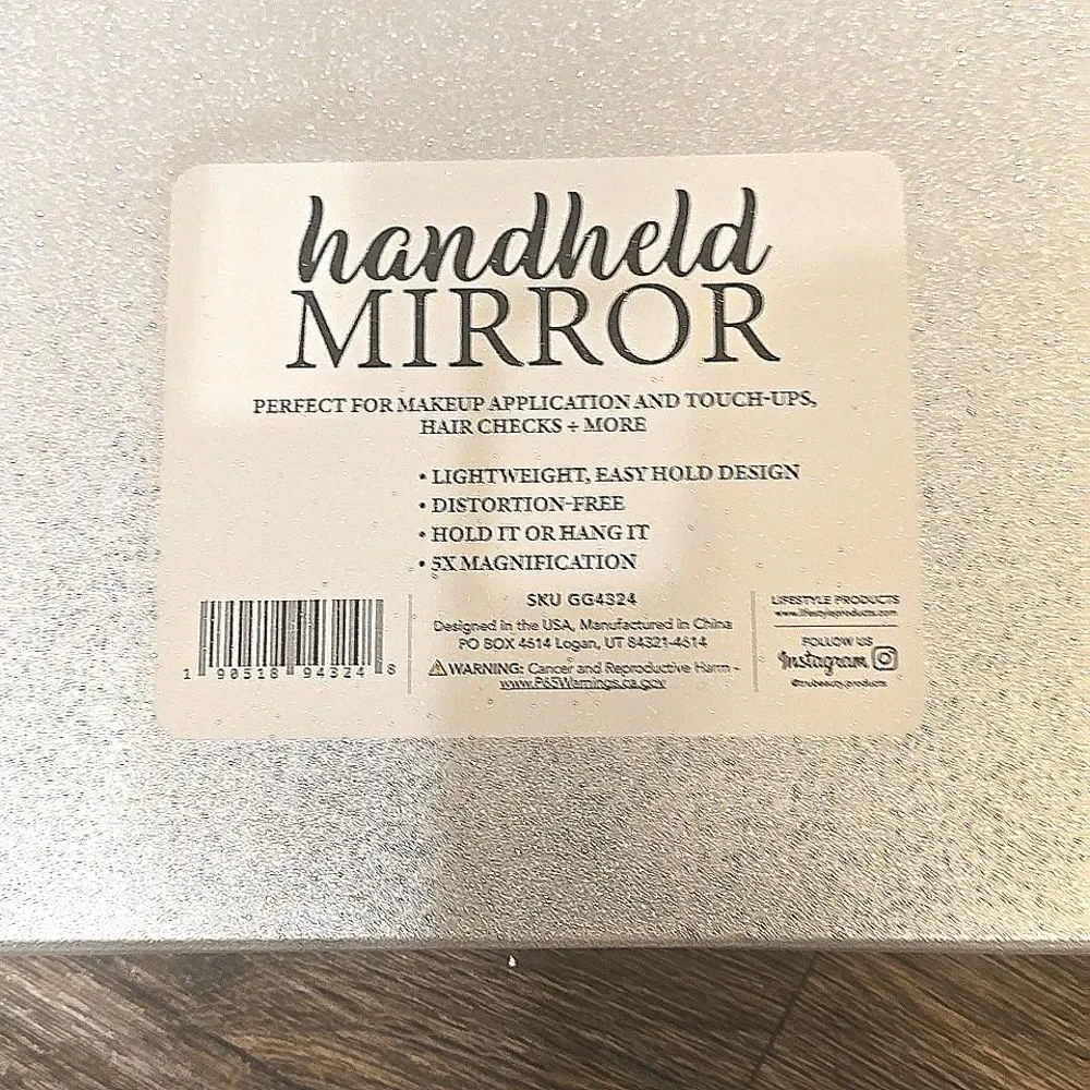 Glitz & Glam Pink Rhinestone 5X Magnification View Mirror